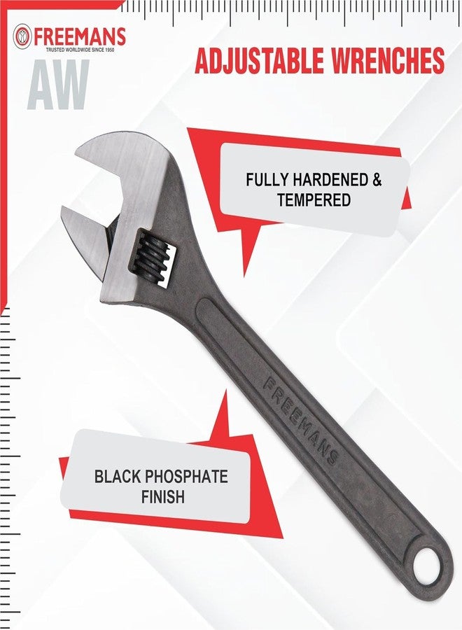 FREEMANS 6" Phosphate Finish, Anti-Corrosion Adjustable Wrench Spanner, Adjustable Wrench for All Nut Sizes, Easy to Grip Wrench, Universal Wrench, Plumbing Tool (6-Inch) - Image 2